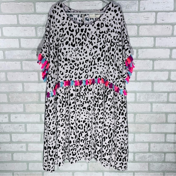 Savanna Jane Plus Size Stepping Ahead Leopard Print Short Sleeve Dress Size 3X - Picture 2 of 9